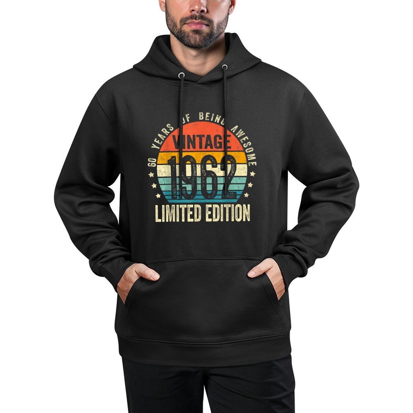 60 Year Old Gifts Vintage 1962 Limited Edition 60th Birthday Breathable Fabric Hoodie