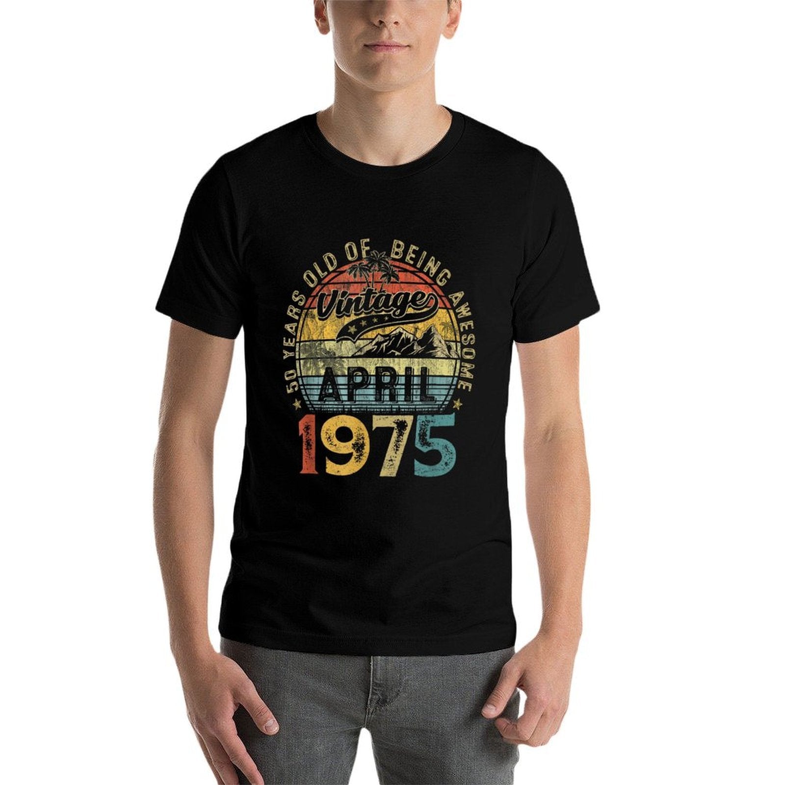 50 Years Old Retro Vintage April 1975 50th Birthday Women  Durable T-Shirt