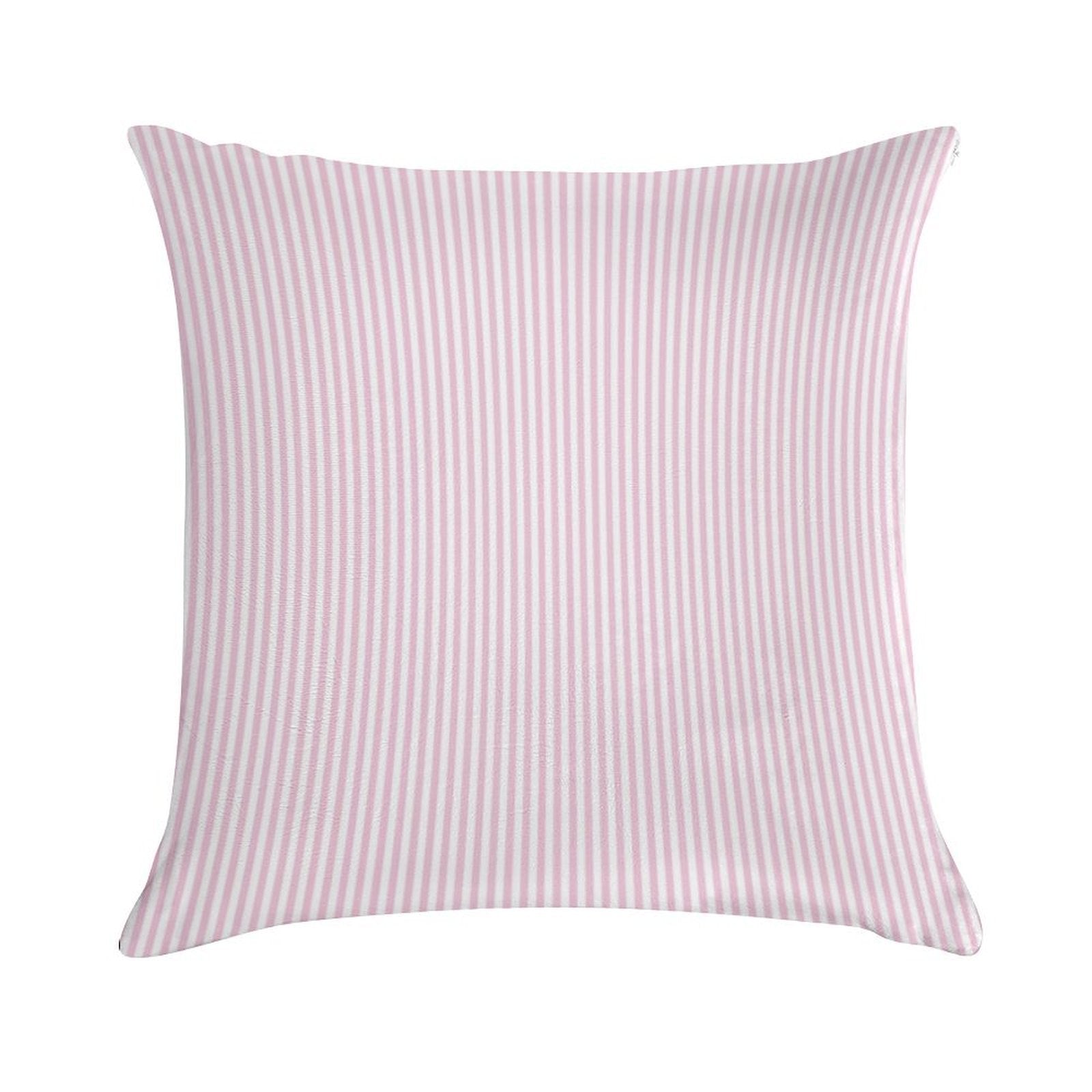 Pink And White Thin Stripes Soft Home Decor Throw Pillow