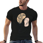 Abstract Minimalist Woman Face Line Art Floral Flower  Graphic-printed T-Shirt