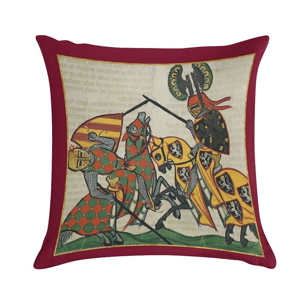 The Joust Medieval Illumination Soft Anti-Pilling Throw Pillow