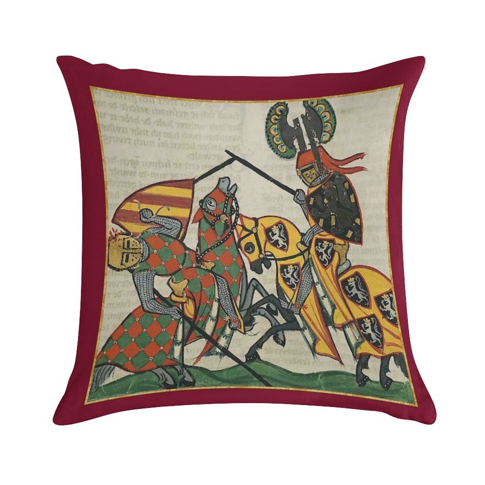 The Joust Medieval Illumination Soft Anti-Pilling Throw Pillow