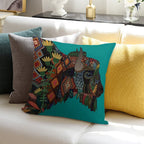 Bison Teal Soft Reinforced Edging Throw Pillow