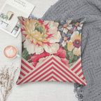 Candy Floral Chevron Soft Durable Construction Throw Pillow