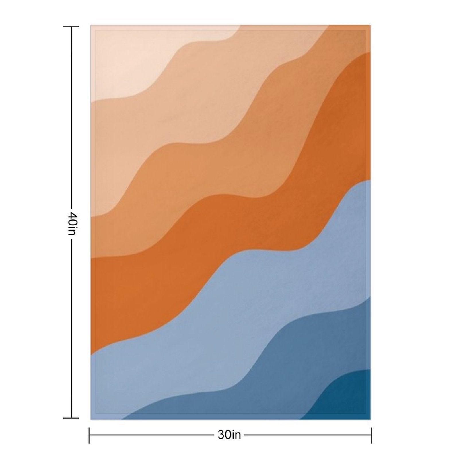 Blue And Orange Waves Sustainable Throw Blanket