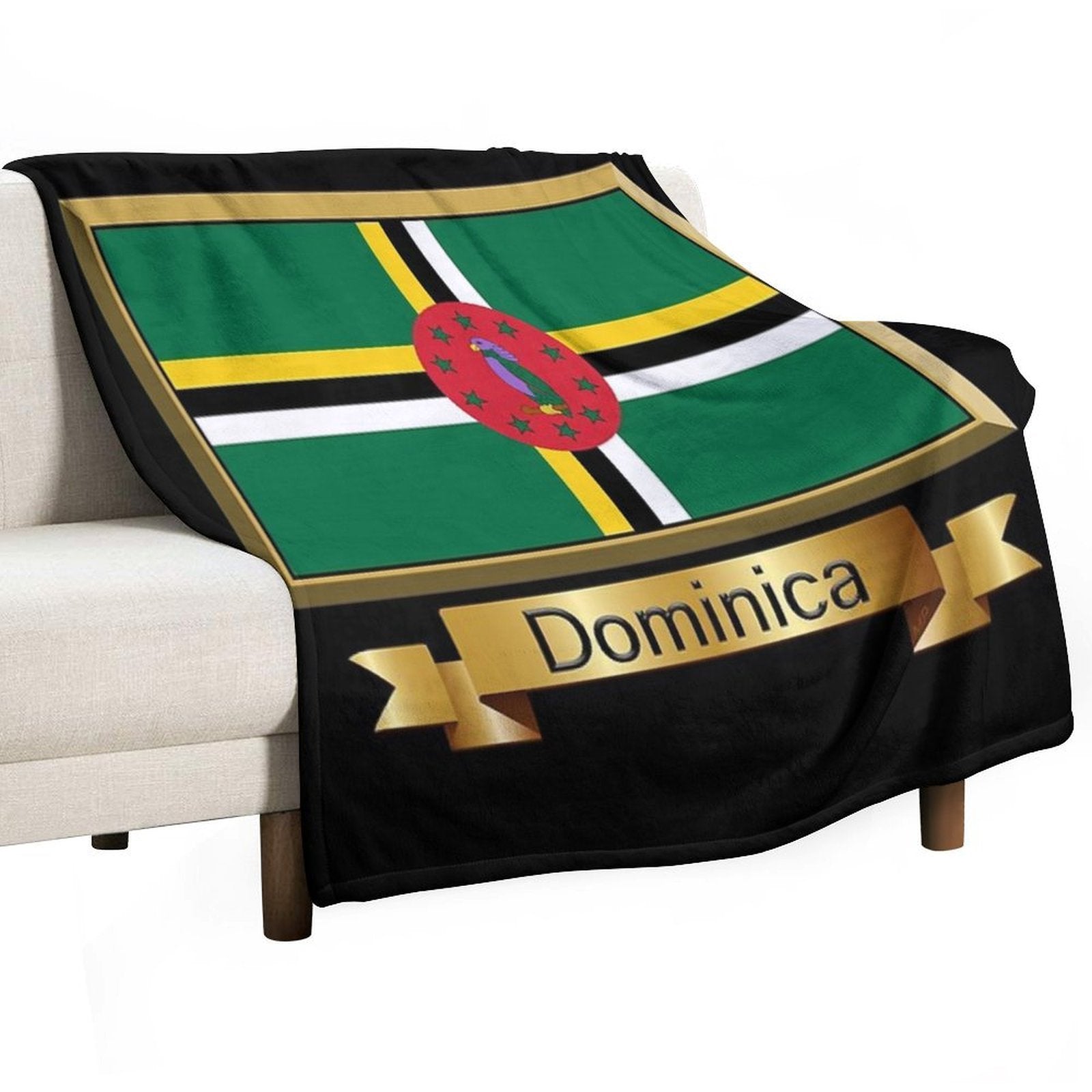 Dominica Flag Gifts, Stickers & Products - Named Lightweight Throw Blanket