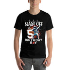 5 Birthday Boy Astronaut Astronomy 5th Year Old Birtday  Fade-proof Color T-Shirt