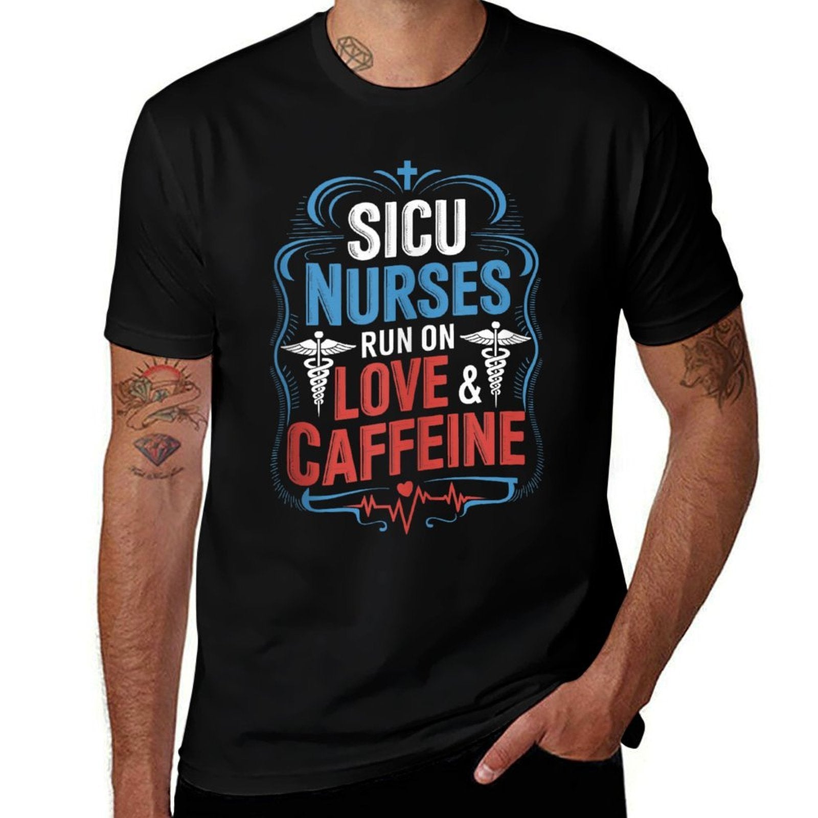 Medical SICU Nurse Design for Surgical Intensive Care Unit  High-quality Stitching T-Shirt