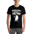Penguin Flippers Up Resist Funny Penguins Against Trump  Stretchy T-Shirt