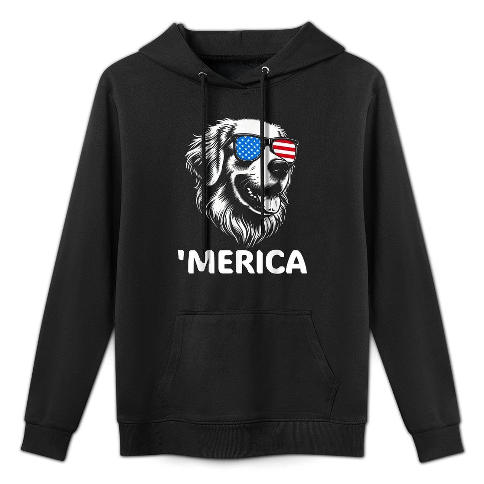 Merica Patriotic Golden Retriever Dog 4th of July Moisture-Wicking Hoodie