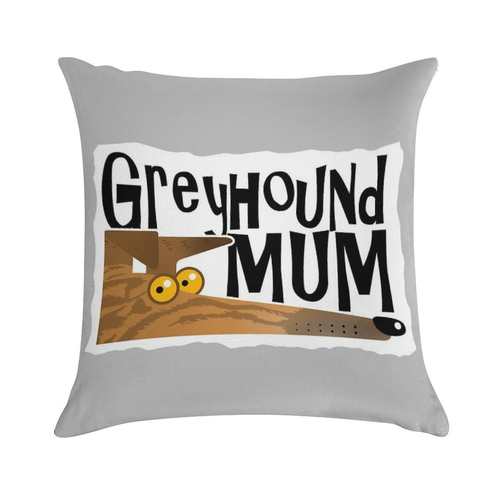 Greyhound Mum (brindle) Soft Gift Ready Throw Pillow