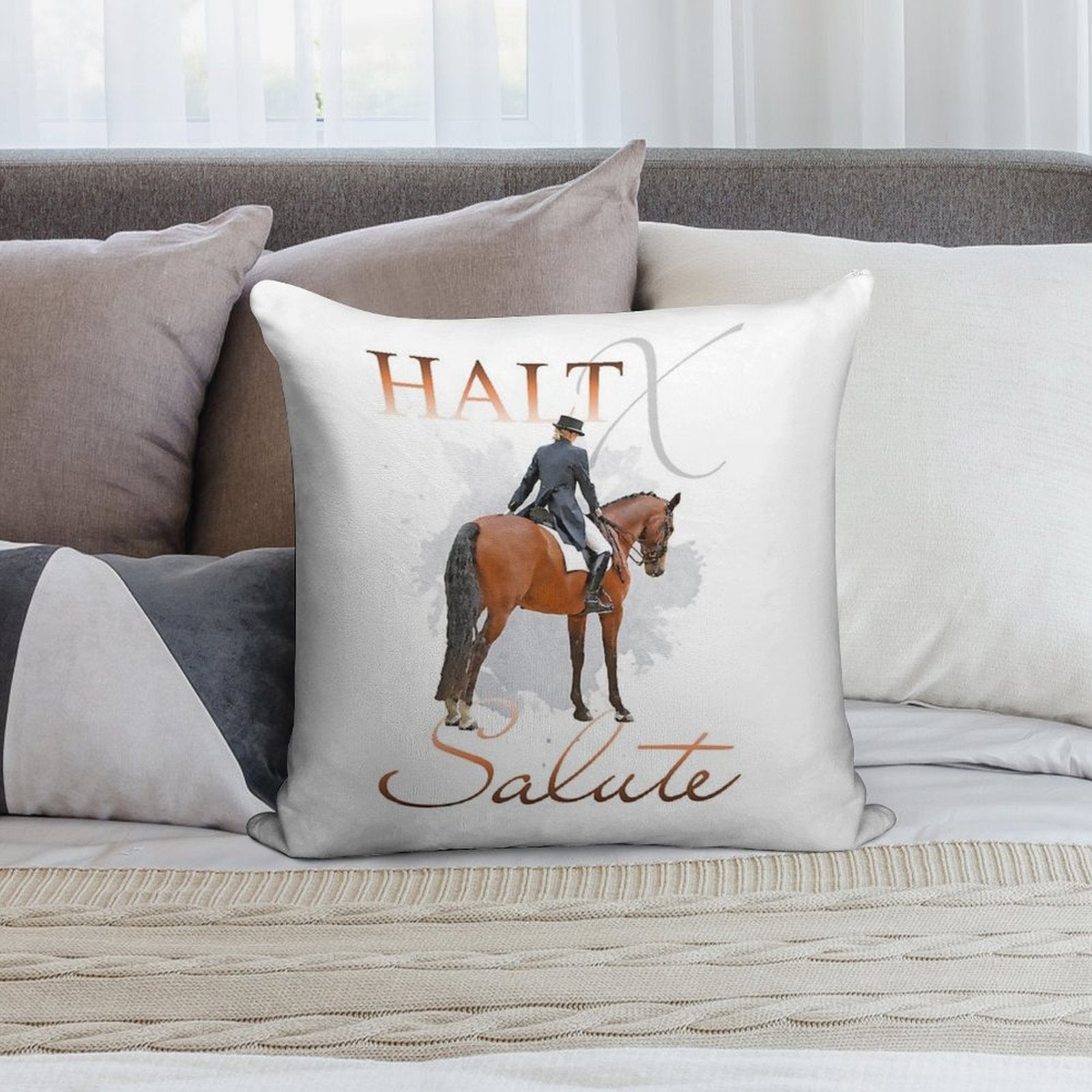 Halt X Salute Soft Home Decor Throw Pillow