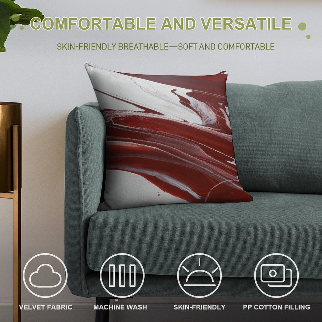 Ruby Pillars Soft Short Plush Fabric Throw Pillow