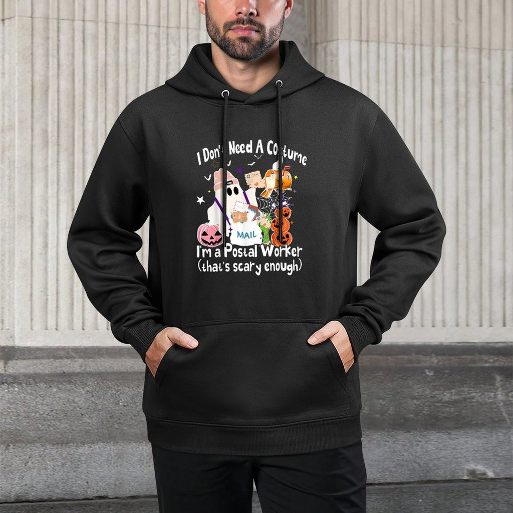 I Dont Need A Costume Im A Postal Worker Ghost Halloween Machine Washable Hoodie