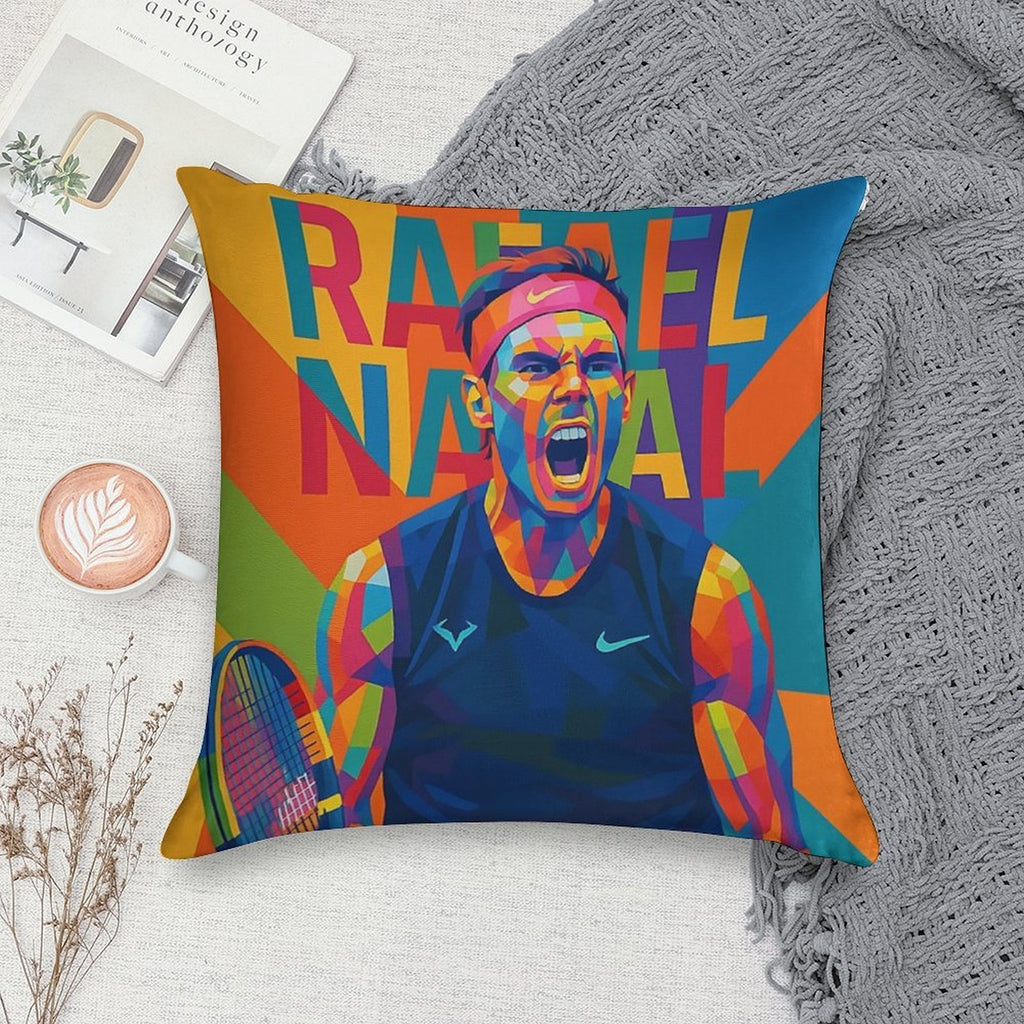 Pop Art Rafael Nadal Soft Fade-Resistant Throw Pillow