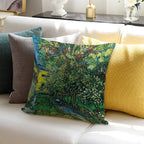 Vincent Van Gogh The Garden of The Asylum at Saint Remy Saint-Rémy Soft Reinforced Edging Throw Pillow