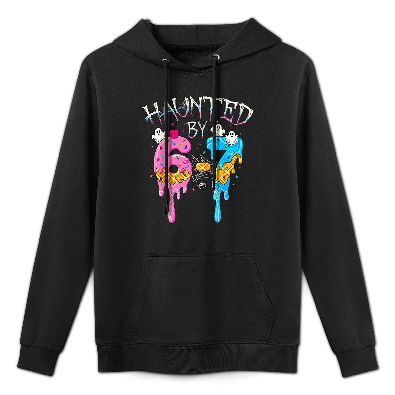Haunted by 67 Ice Cream Drip Funny Six Seven Meme Halloween Relaxed Fit Hoodie