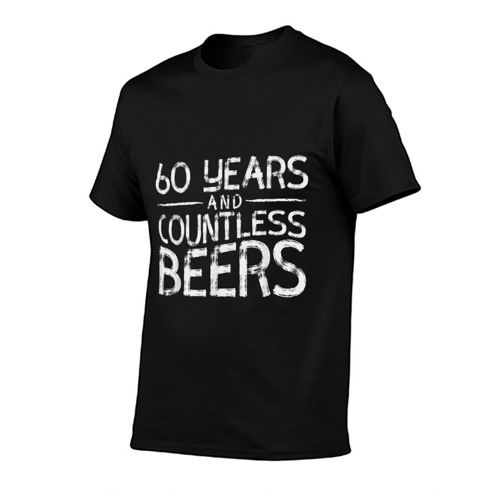 60 Years Countless Beers Funny 60th Birthday For Men  Rolled Sleeves T-Shirt