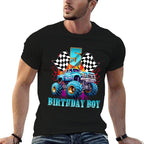 5 Year Old 5th Birthday Boys Monster Truck Car  Moisture-wicking T-Shirt