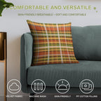 Retro Autumn Plaid Fine Stripes Pattern Soft Warmth Comfort Throw Pillow