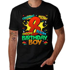 8th Birthday Kids Comic Style Kids Boys 8 Year Old Gifts  Durable T-Shirt