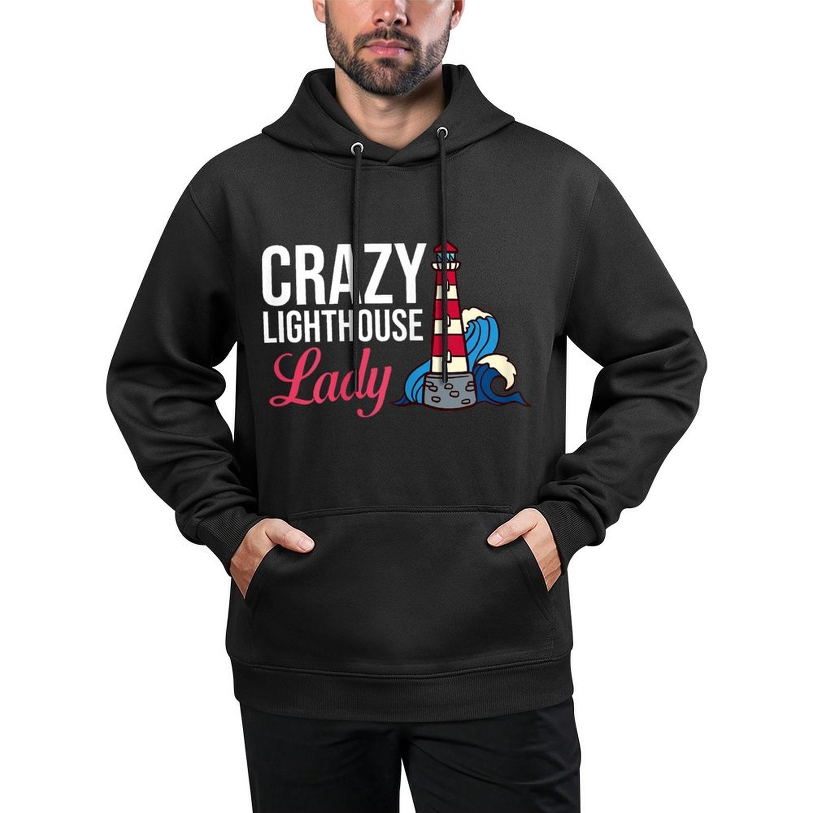 Lighthouse Tower Beach Ocean Quotes Lamp Light Pilling-Resistant Hoodie