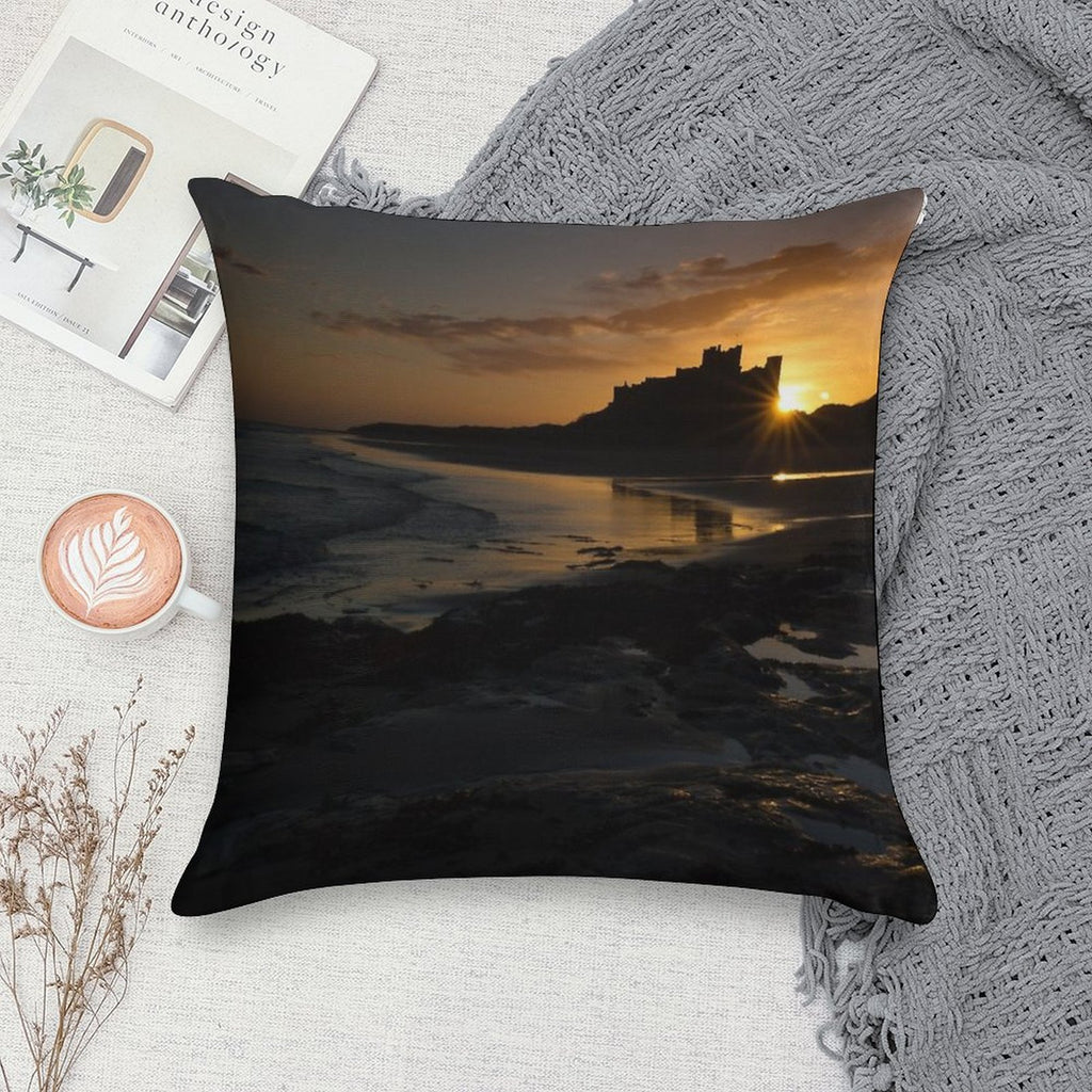 Bamburgh Castle - Sunrise Soft Multiple Sizes Throw Pillow