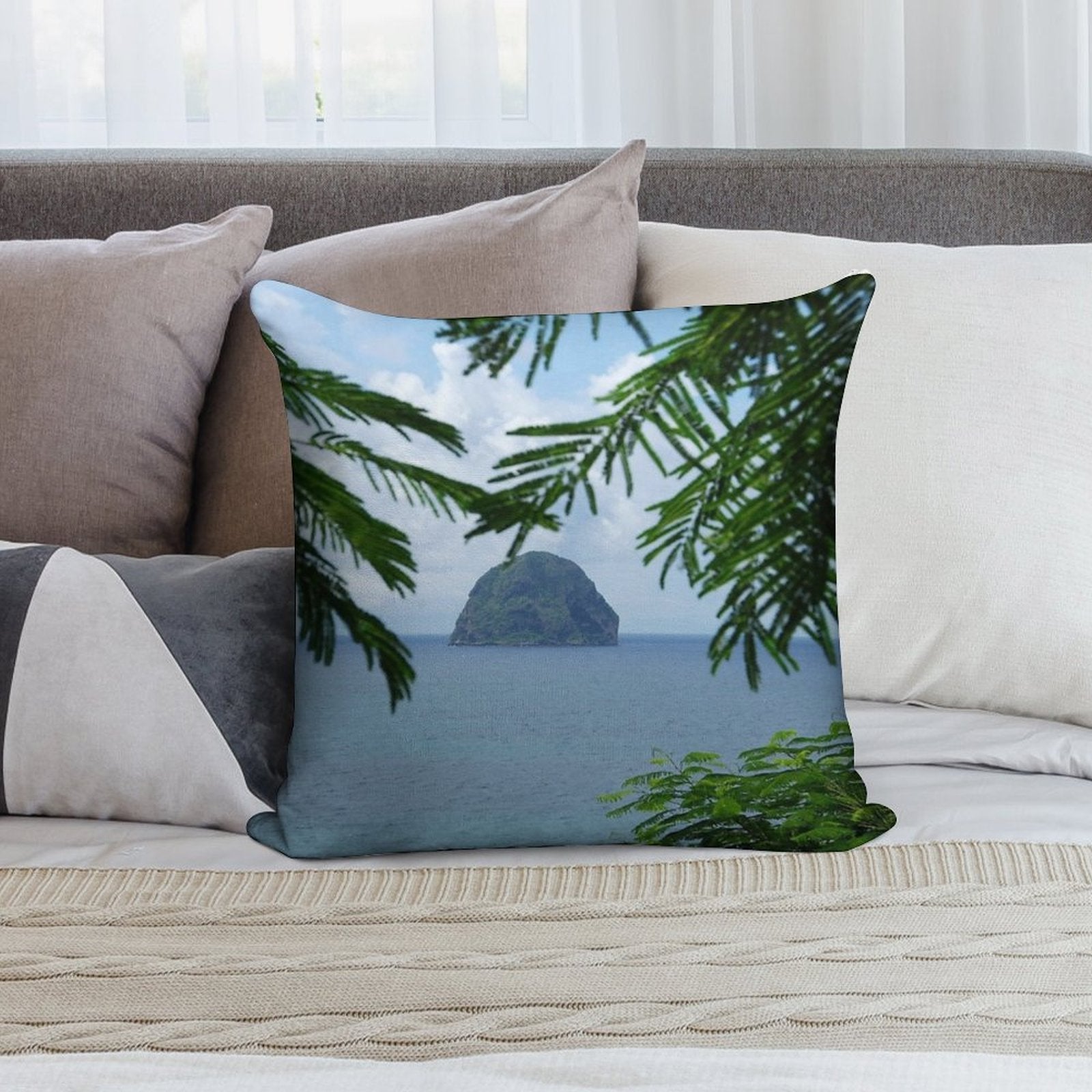 Rocher Du Diamant 2 - Martinique, F.W.I. Soft Bedroom Essential Throw Pillow