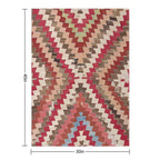 Baklava Chevron Star II  18th Century Authentic Colorful Light Pink Green Blue Accent Pattern Sustainable Throw Blanket