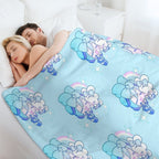 Miku And Cinnamoroll with Bows Plush Throw Blanket