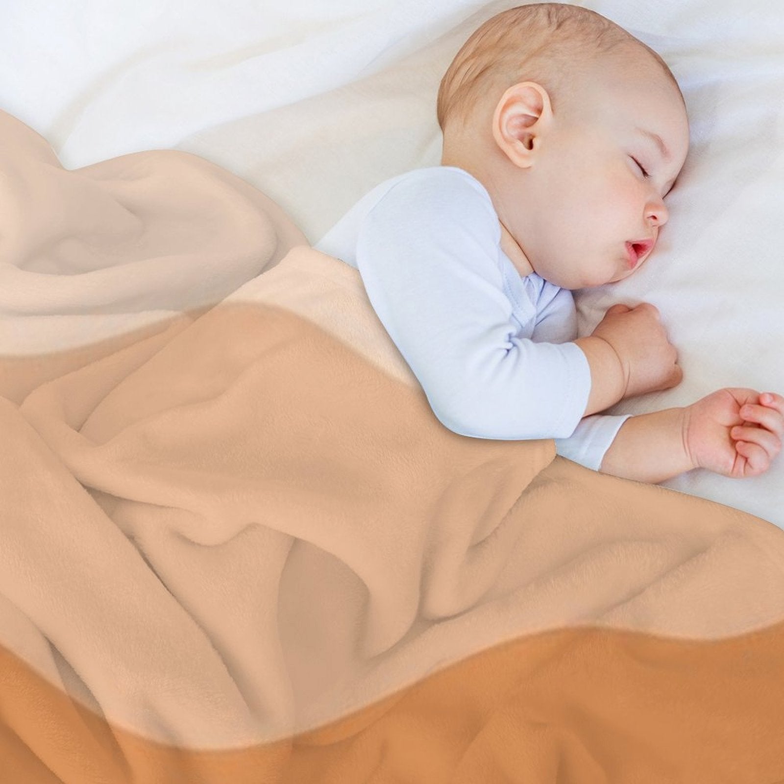 Blue And Orange Waves Sustainable Throw Blanket