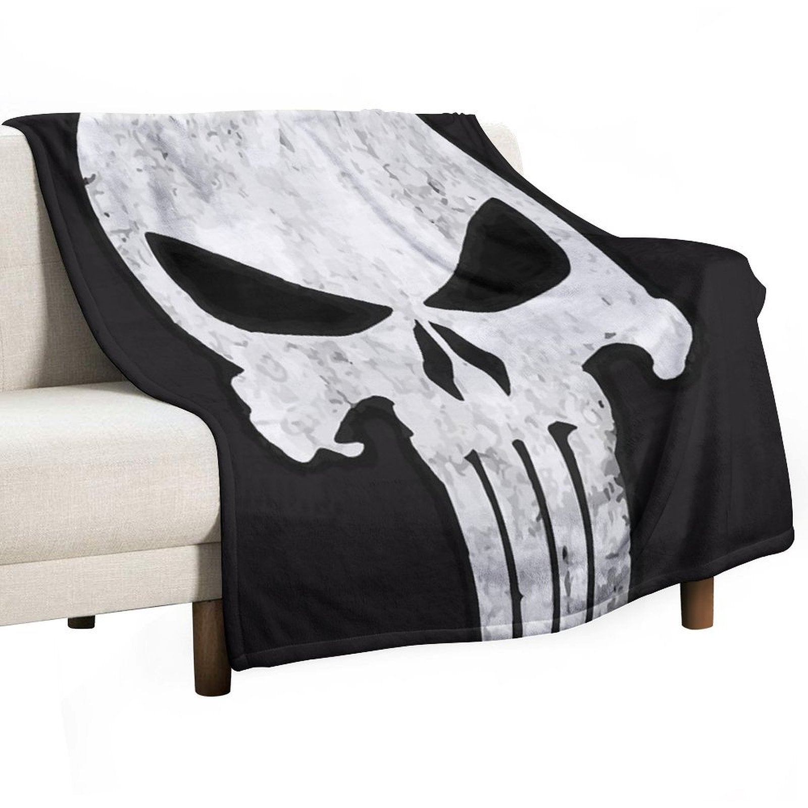 COMIC SKULL Machine-washable Throw Blanket
