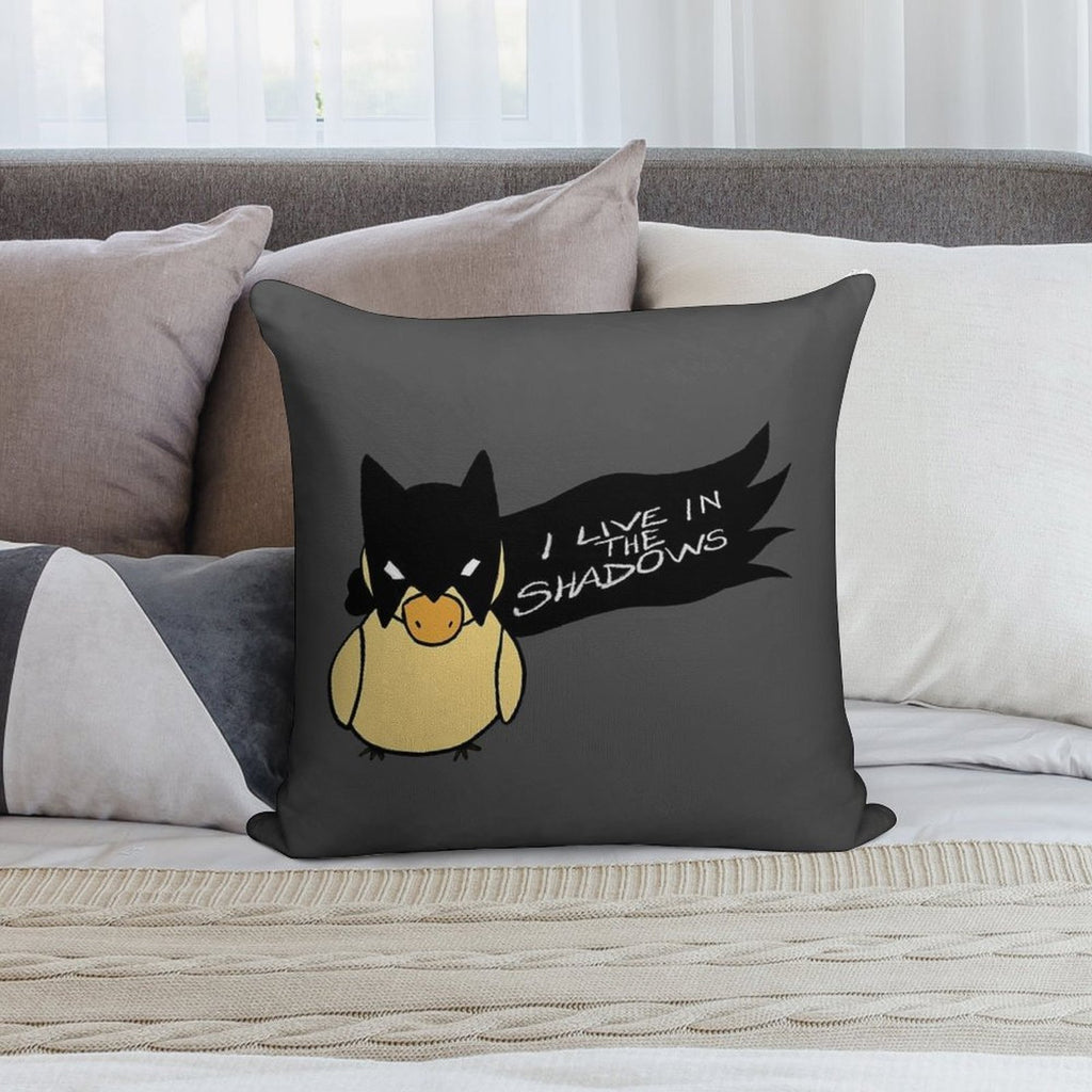Duck in Bat Costume Soft Washable Throw Pillow
