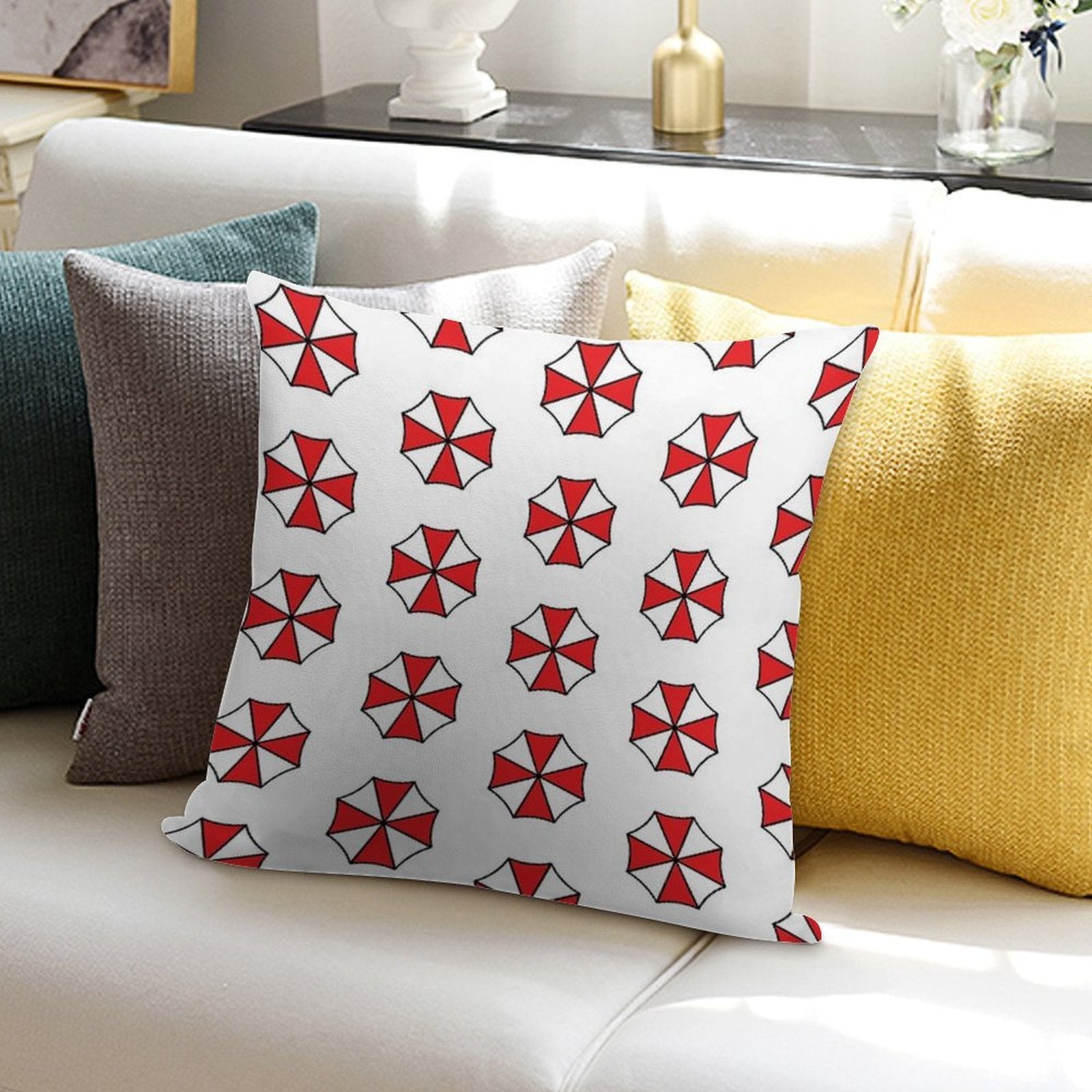 Resident Evil Inspired Umbrella Corporation Products Version 2 Soft Fade-Resistant Throw Pillow