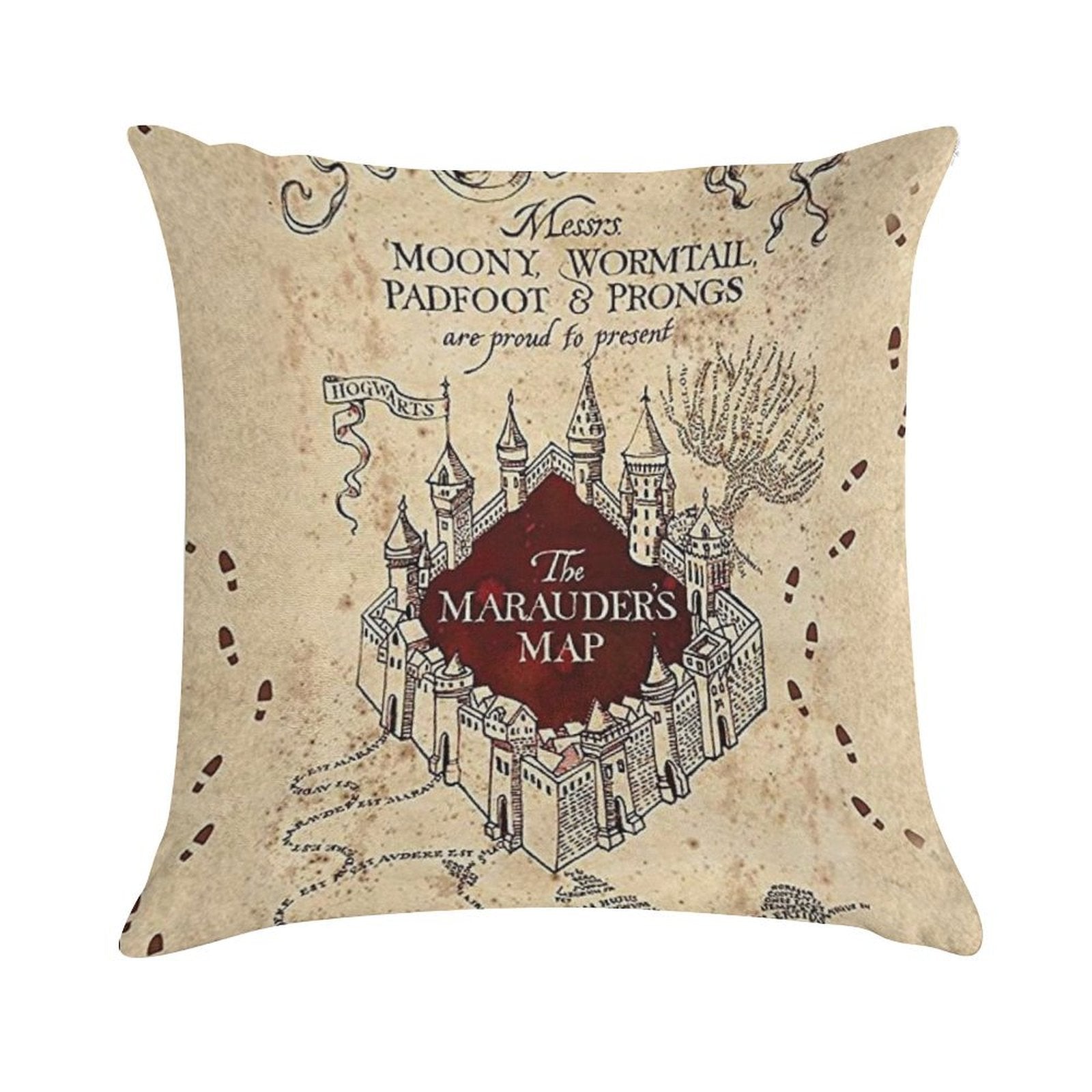 The Marauder’s Map Soft Reinforced Edging Throw Pillow