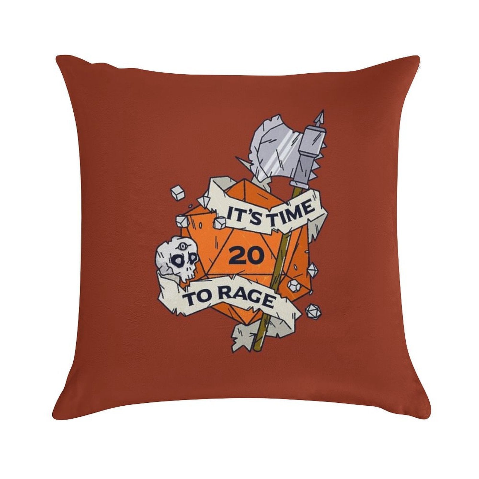Tabletop RPG Barbarian - It's Time To Rage Soft Style Accent Throw Pillow
