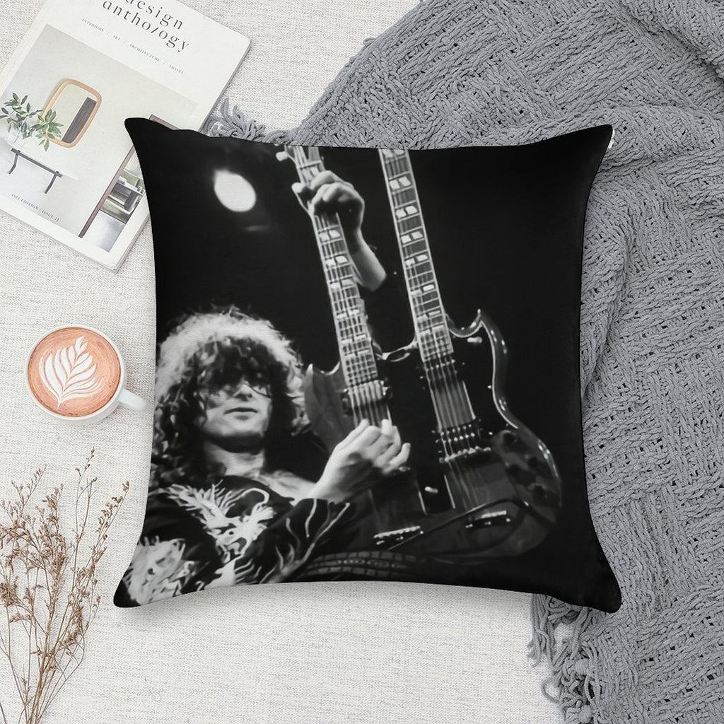 Jimmy Guitaris Poster Soft Hidden Zipper Throw Pillow