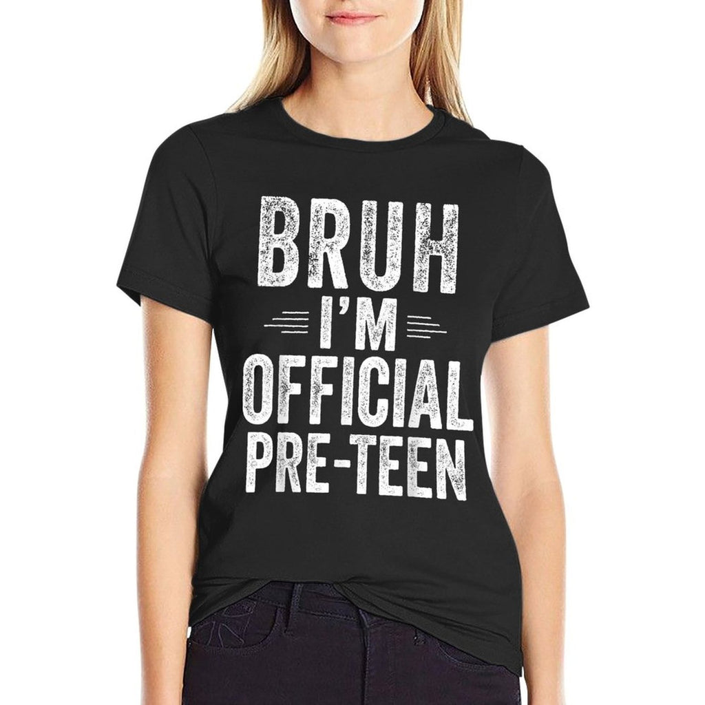 Bruh I'm Official Pre-Teen 12th Birthday Boy 12 Year Old  Rolled Sleeves T-Shirt