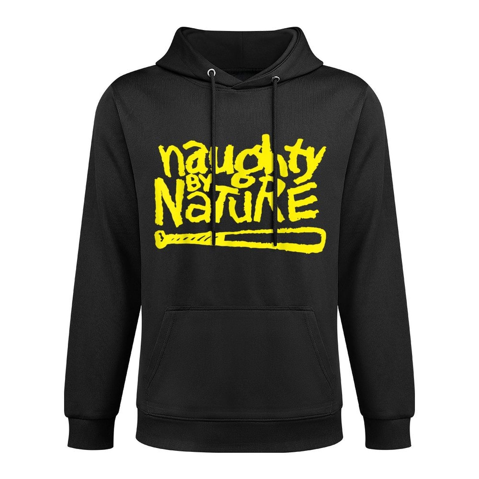 Naughty By Nature – Yellow Logo Black Shape Retention Hoodie