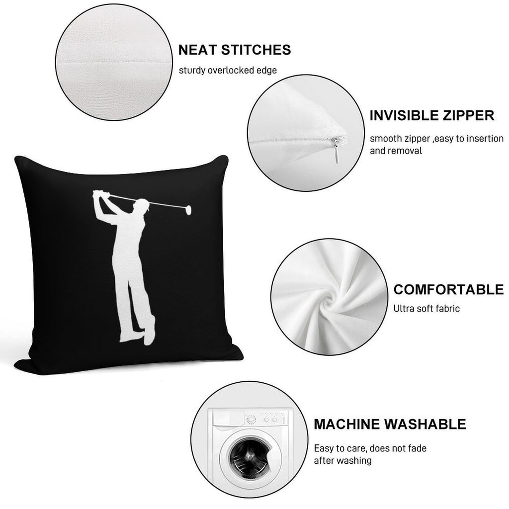 Golfer Soft Durable Construction Throw Pillow