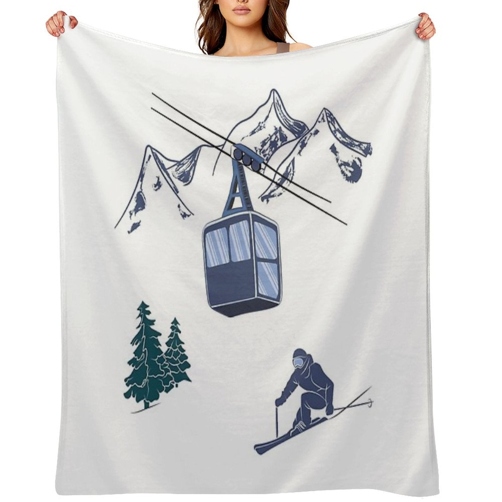 Ski Lift Resort Winter Sports Scene All-season Throw Blanket