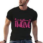 Hello Twelve 12 Years Old Cute For Girls, Pink 12th Birthday  Moisture-wicking T-Shirt