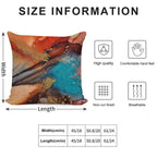 Rust, Aqua Blue, Brown & Gold Metallic  - Fluid Artist - Abstract Modern Art Alcohol Ink Painting Soft Easy Maintenance Throw Pillow