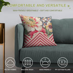 Candy Floral Chevron Soft Durable Construction Throw Pillow