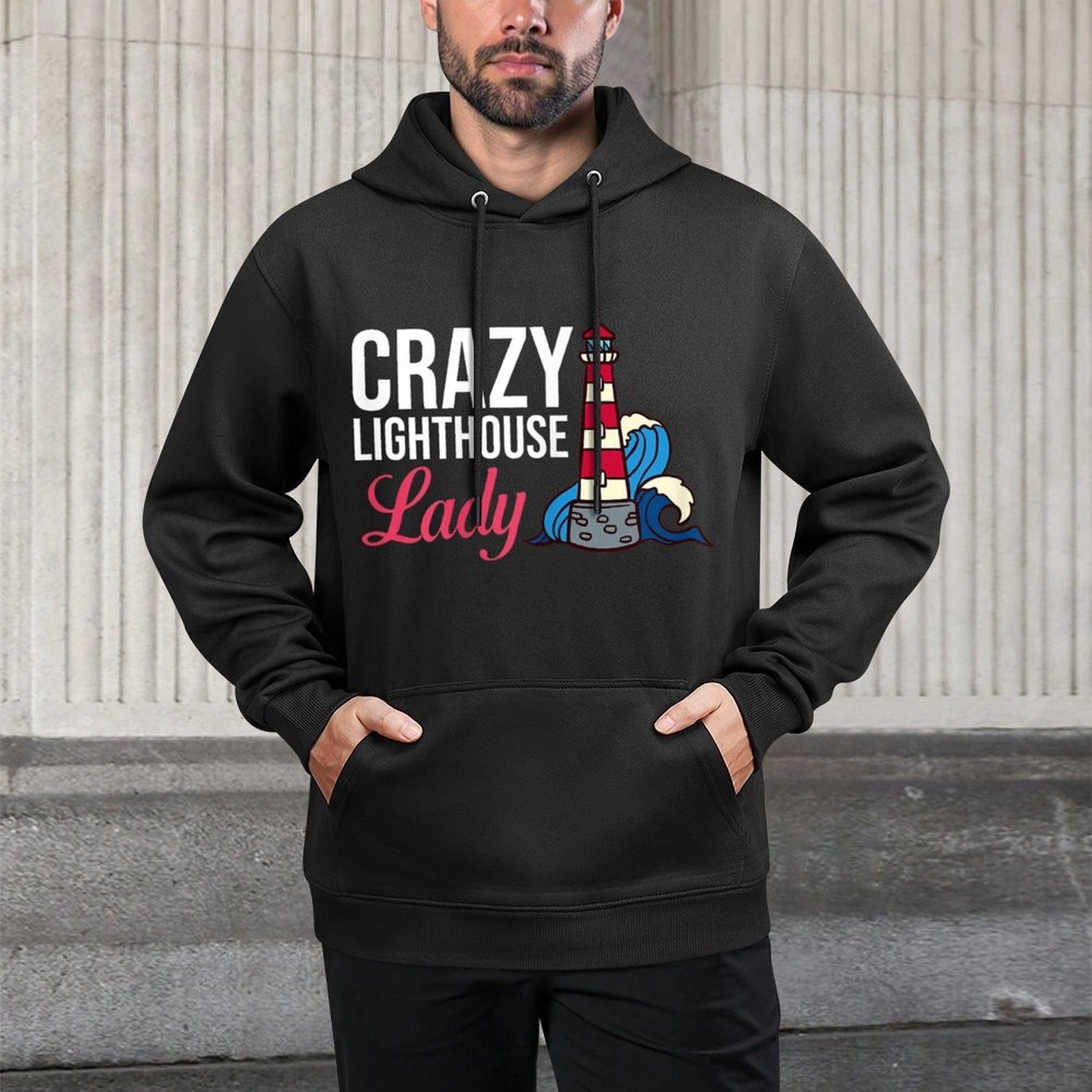 Lighthouse Tower Beach Ocean Quotes Lamp Light Pilling-Resistant Hoodie