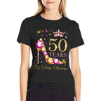 50 Years Of Being Awesome 50 Years Old 50th Birthday  Summer-ready Fabric T-Shirt