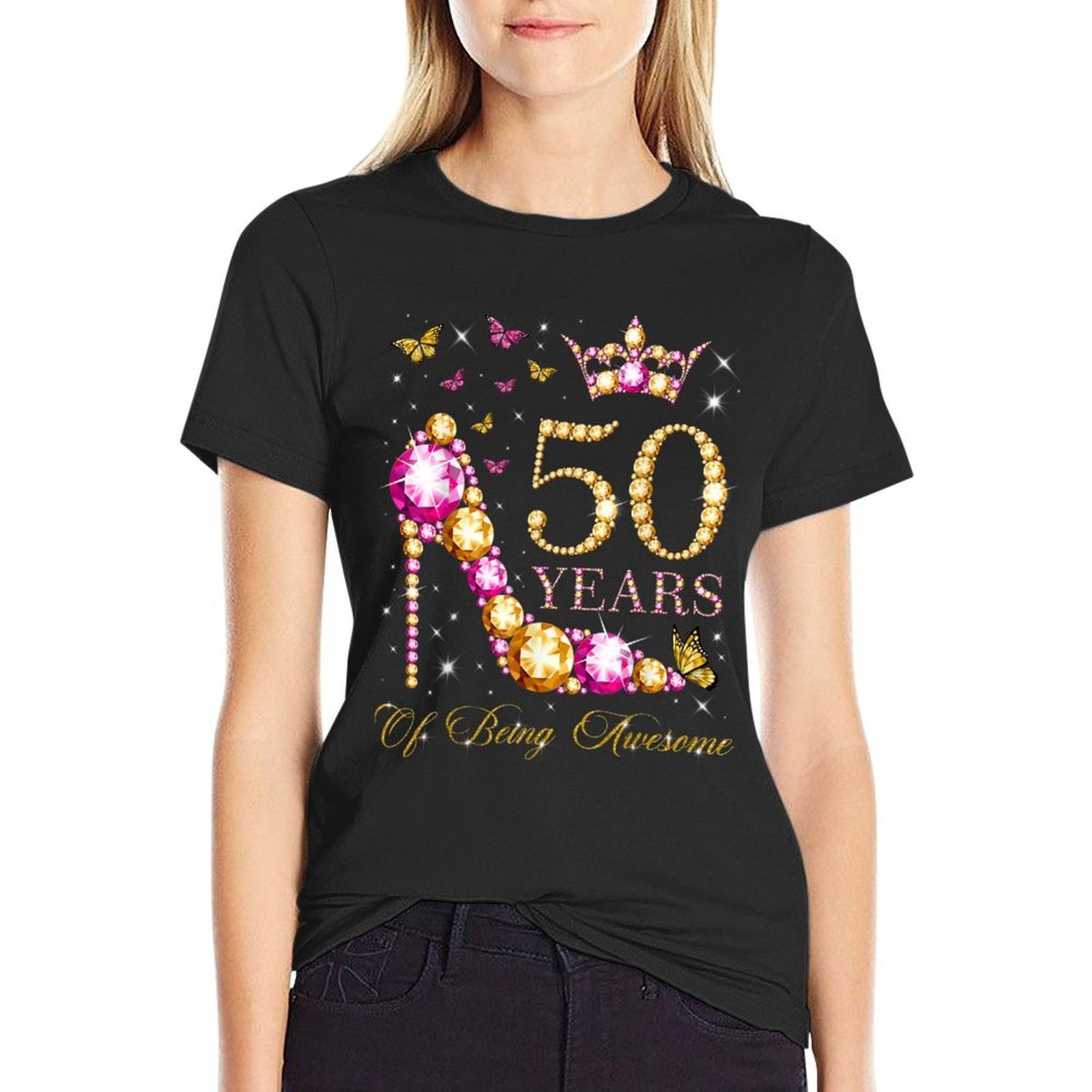 50 Years Of Being Awesome 50 Years Old 50th Birthday  Summer-ready Fabric T-Shirt