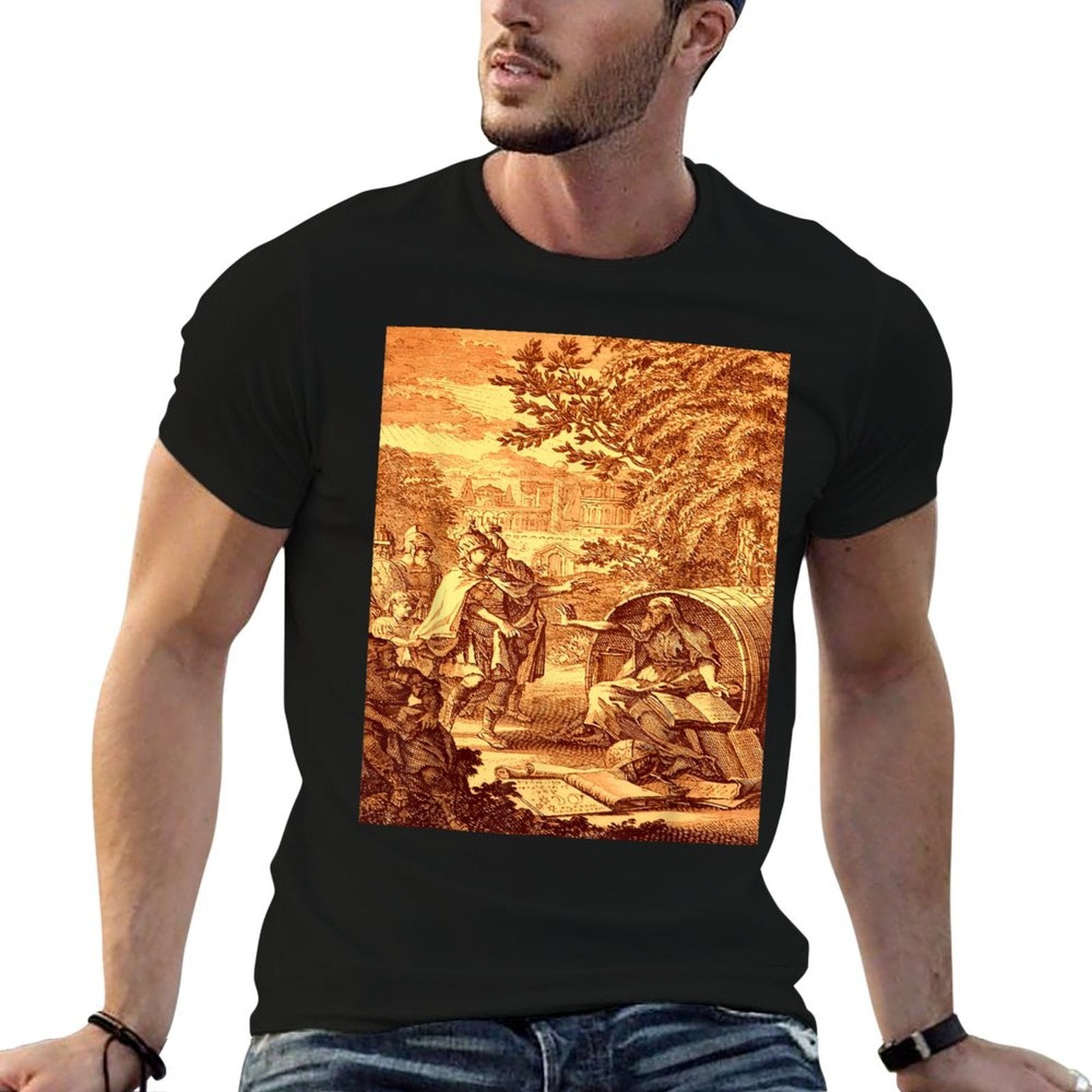 Identity Inventory Greek Theme, Womens, Black, Small,, Classic Fit, Collarless, Crew Neck, Polyester 100  Slim-fit Cut T-Shirt