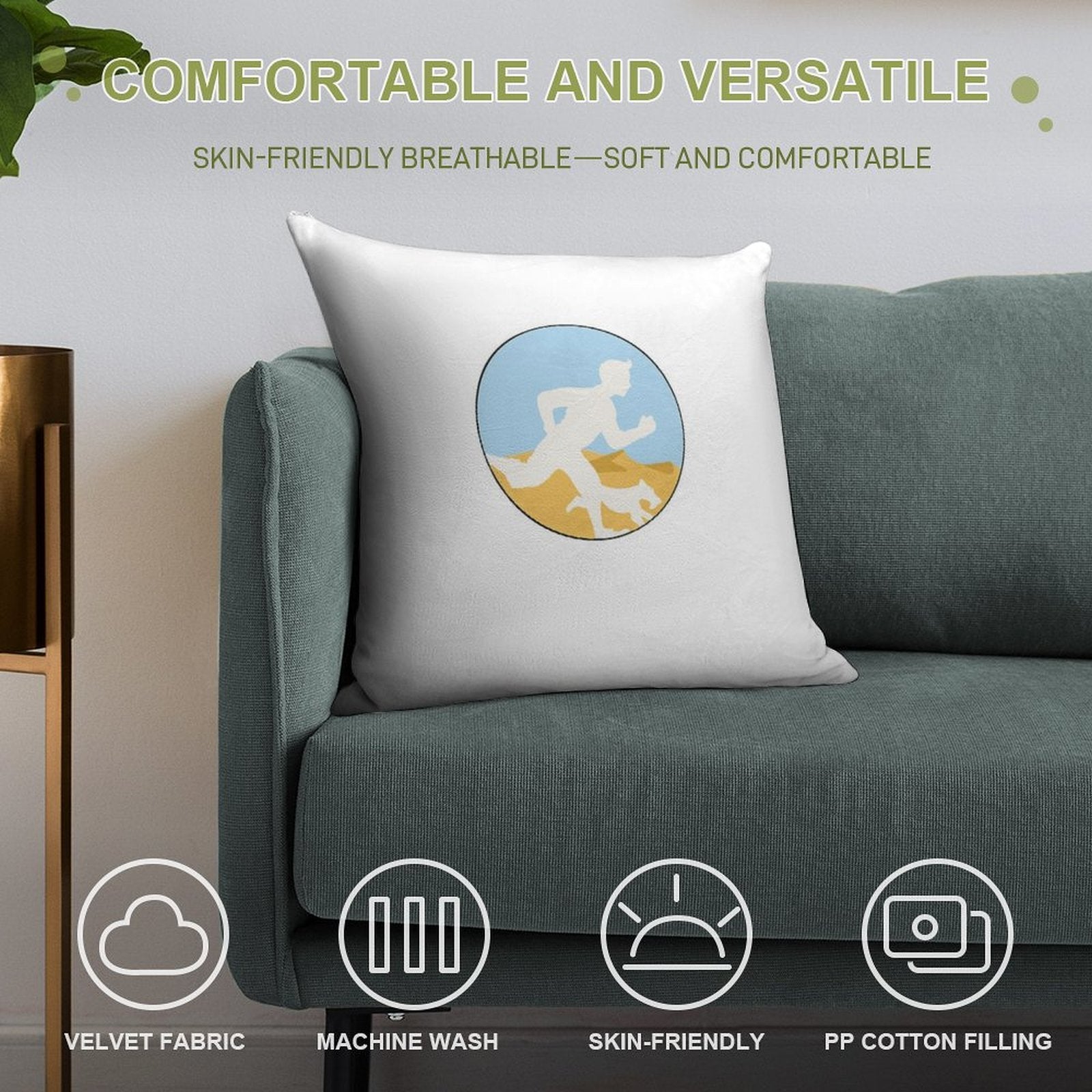 Adventurer Boy And Dog Soft Home Decor Throw Pillow