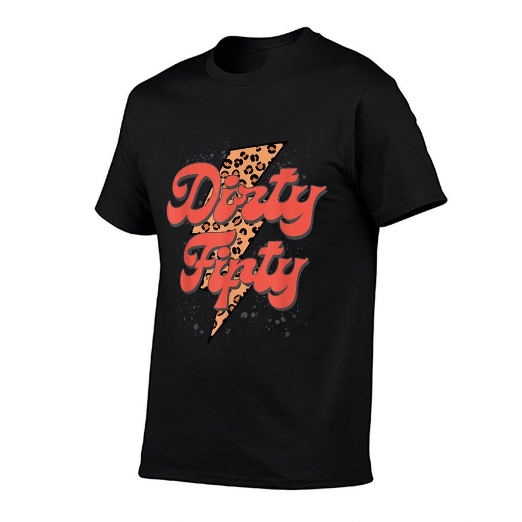 Dirty Fifty Leopard Bolt, 50th Birthday, Dirty 50 Party  Moisture-wicking T-Shirt